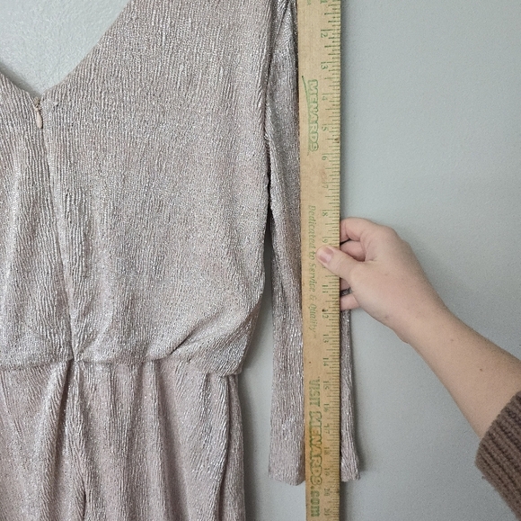 CALVIN KLEIN NEW Women's Metallic Textured Split Shoulder Blouson Sheath Dress 6 - Picture 10 of 11